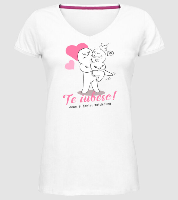 te iubesc model alb pe tricou