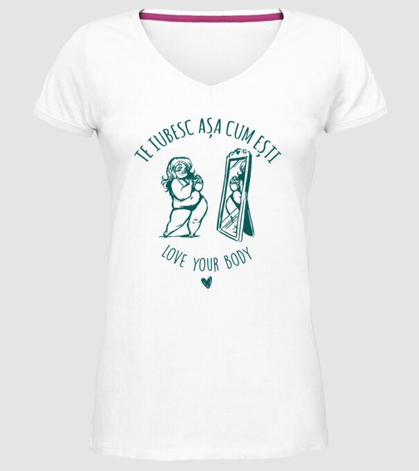 Te iubesc așa cum ești model alb pe tricou