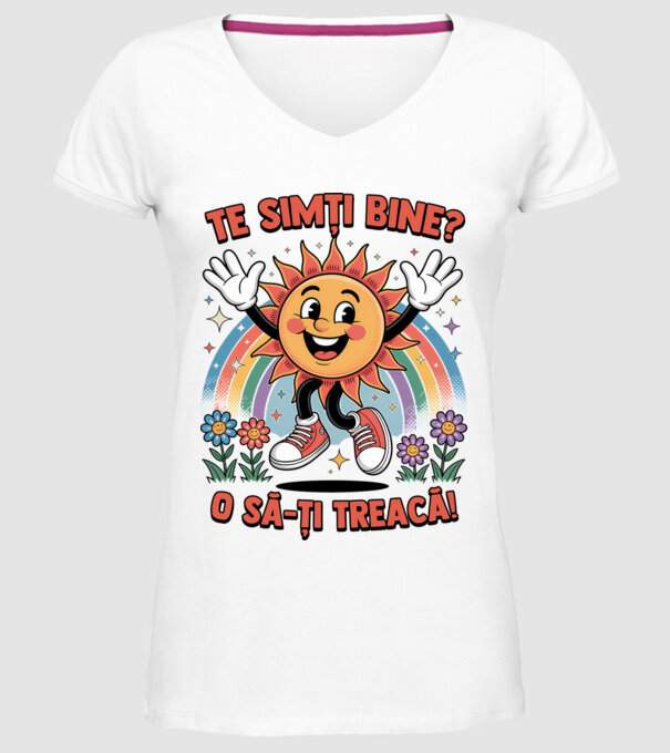 Te simți bine? model alb pe tricou