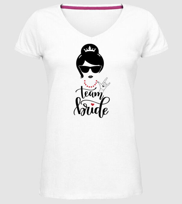 Team Cool Bride model alb pe tricou