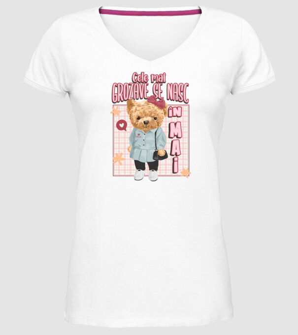 Teddy cele cool girl MAI model alb pe tricou