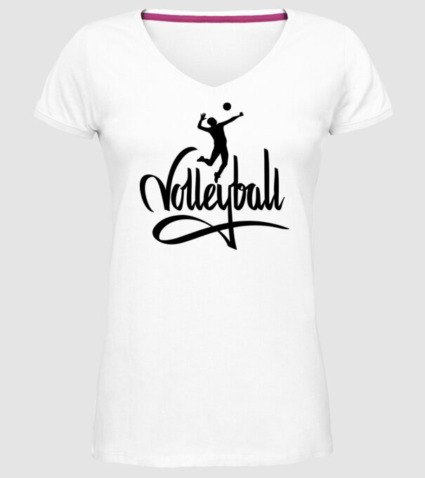 Text Volei pentru tricou model alb pe tricou