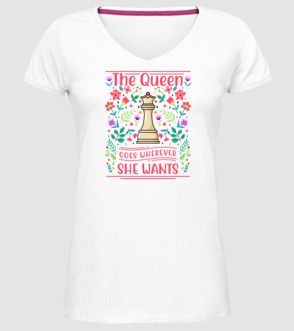 the queen goes wherever she wants model alb pe tricou