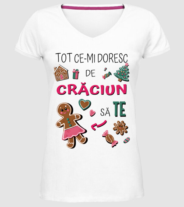 Tot ce-mi doresc de Crăciun să TE Femei alb model alb pe tricou