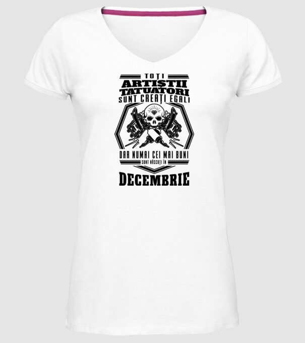 Toți artiștii tatuatori sunt creați egali decembrie model alb pe tricou