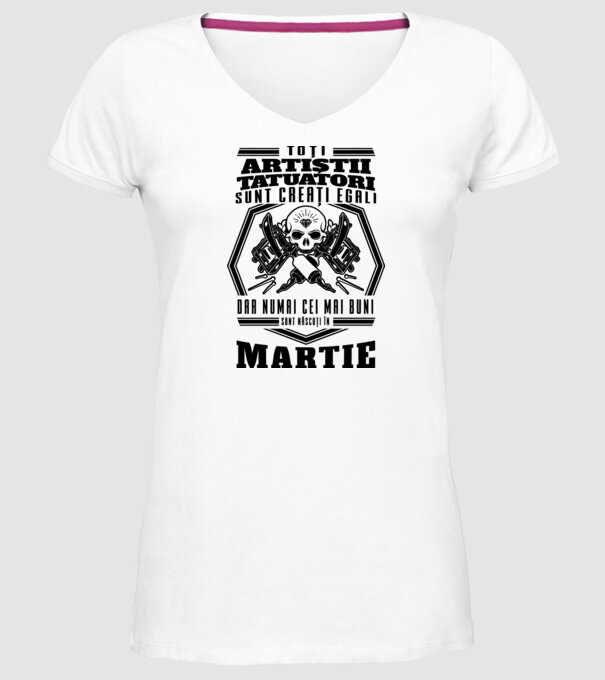 Toți artiștii tatuatori sunt creați egali martie model alb pe tricou