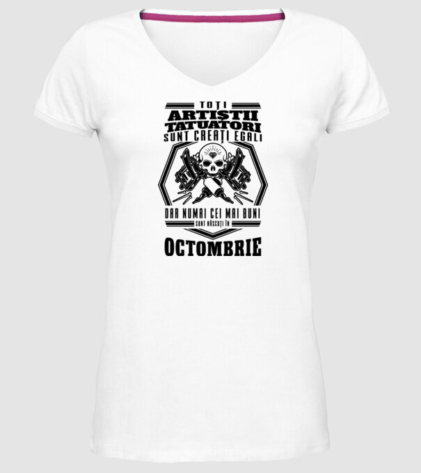 Toți artiștii tatuatori sunt creați egali octombrie model alb pe tricou