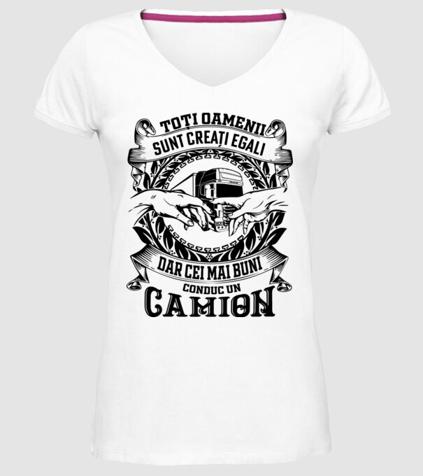 toți oamenii sunt creați egali, dar cei mai buni conduc un camion model alb pe tricou