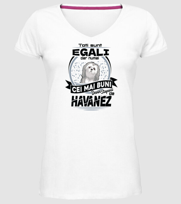 Toți sunt egali, dar numai cei mai buni devin stăpâni de havanez model alb pe tricou