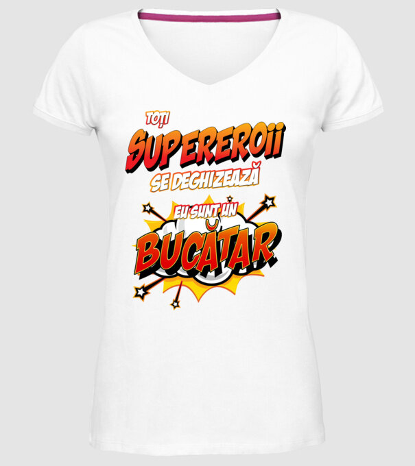 Toți supereroii se deghizează, eu sunt un bucătar model alb pe tricou