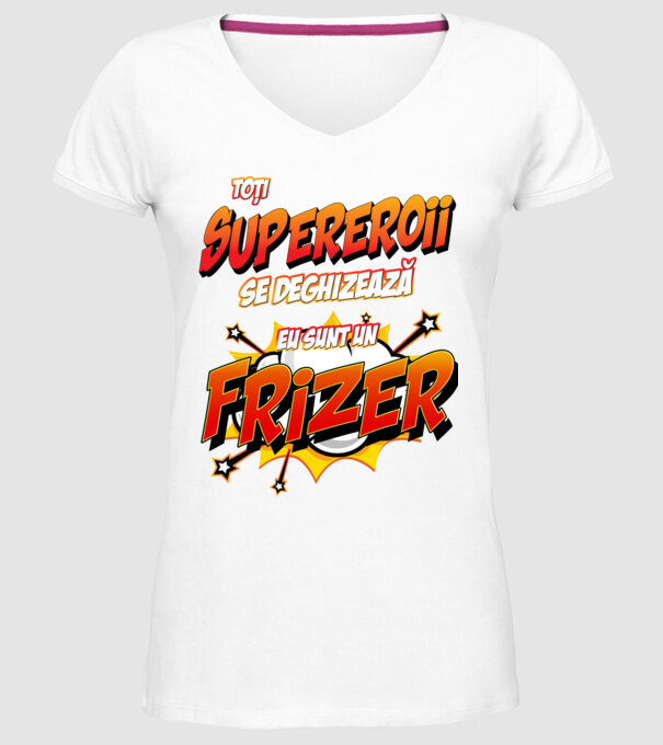 toți supereroii se deghizează, eu sunt un frizer/coafor model alb pe tricou