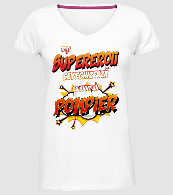 Toți supereroii se deghizează, eu sunt un pompier model alb pe tricou