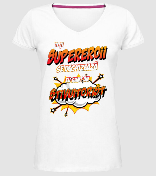 Toți supereroii se deghizează, eu sunt un stivuitorist model alb pe tricou
