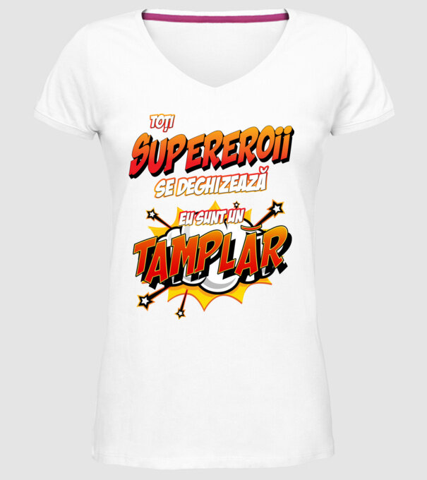 Toți supereroii se deghizează, eu sunt un tâmplar model alb pe tricou