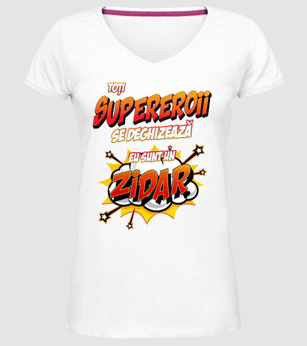 Toți supereroii se deghizează, eu sunt un zidar model alb pe tricou