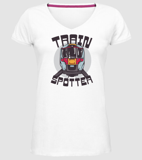 Trenuri model alb pe tricou