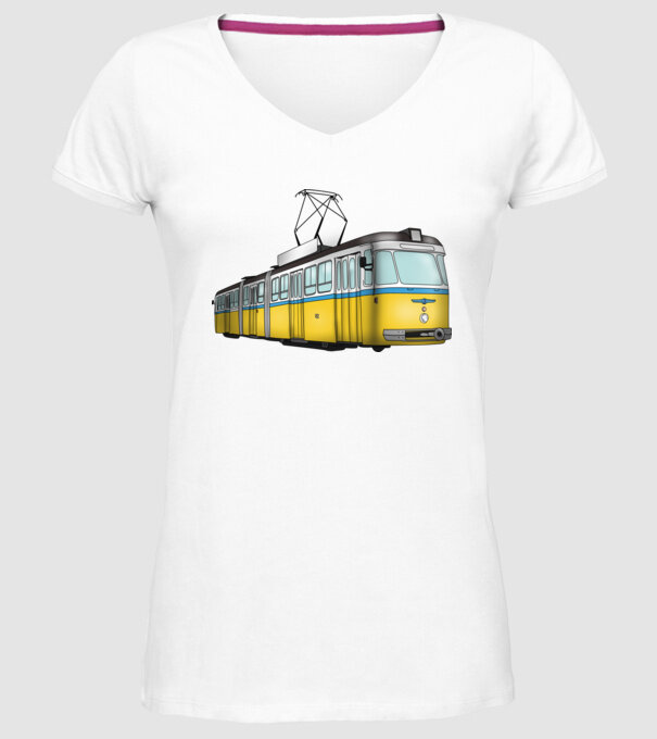 Trenuri model alb pe tricou
