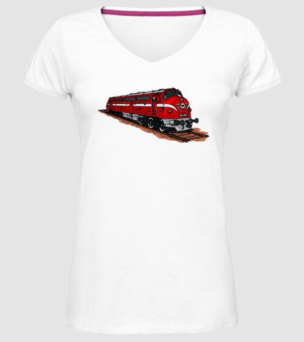 Trenuri model alb pe tricou