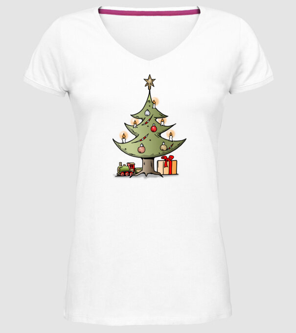 Trenuri model alb pe tricou