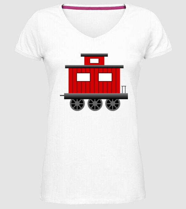 Trenuri model alb pe tricou