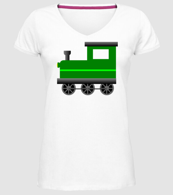 Trenuri model alb pe tricou