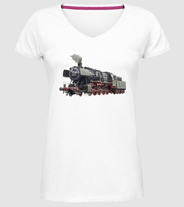 Trenuri model alb pe tricou