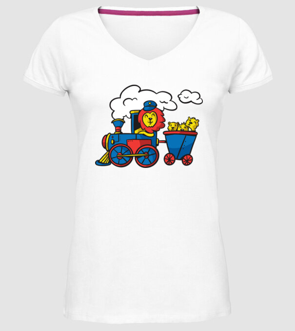 Trenuri model alb pe tricou