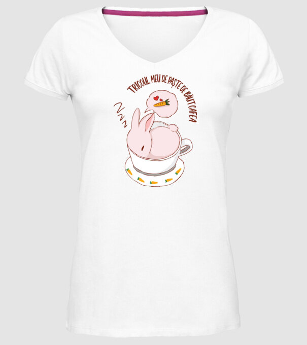 tricoul meu de Paște de băut cafea model alb pe tricou