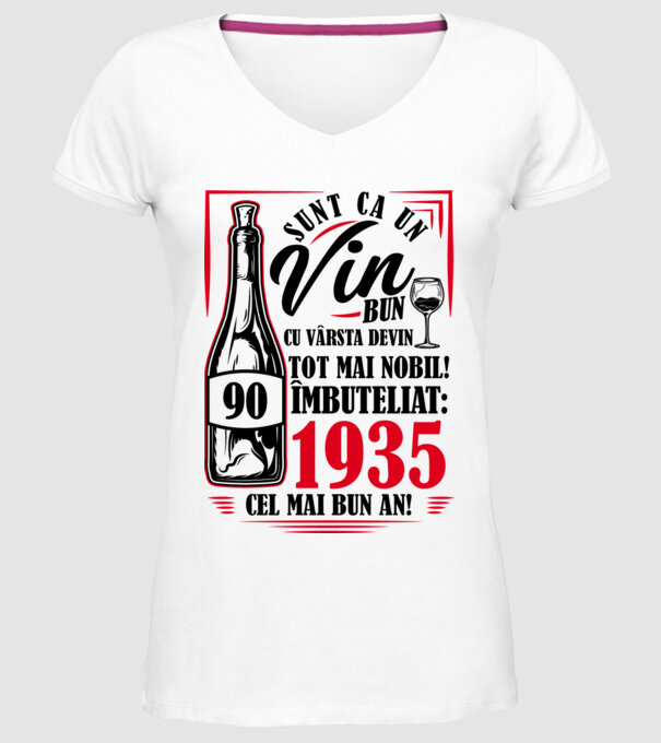 Un Vin Bun 1935 - Alb model alb pe tricou