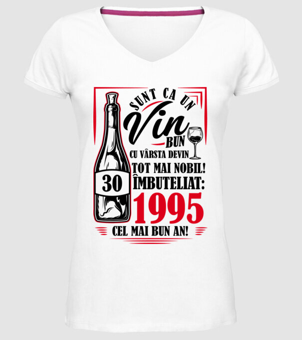 Un Vin Bun 1995 - Alb model alb pe tricou