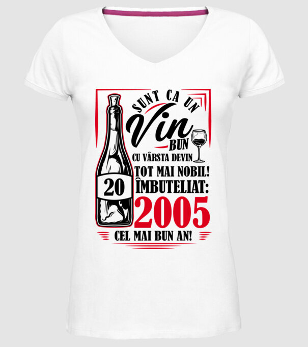 Un Vin Bun 2005 - Alb model alb pe tricou