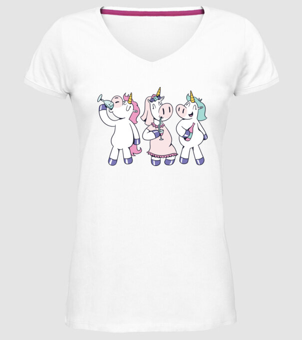 unicorn Bachelorette model alb pe tricou