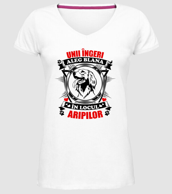 unii îngeri aleg blana în locul aripilor model alb pe tricou