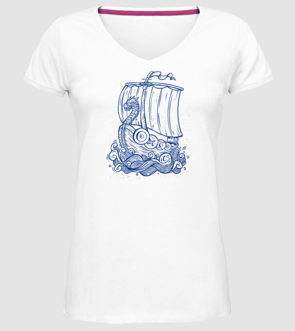 Vapoare model alb pe tricou