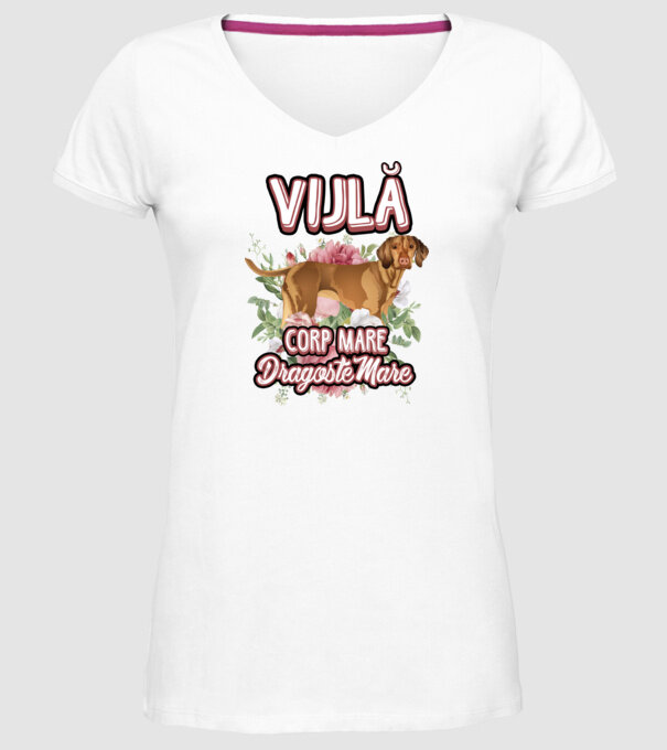 vijlă - corp mare, dragoste mare model alb pe tricou