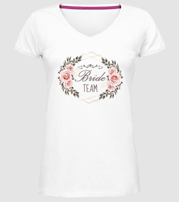 Vintage Bride team model alb pe tricou