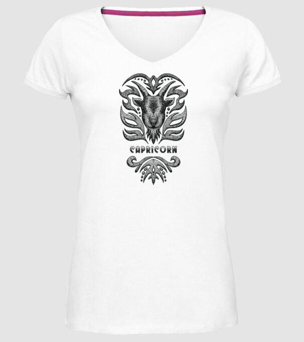 Vintage zodiac capricorn model alb pe tricou