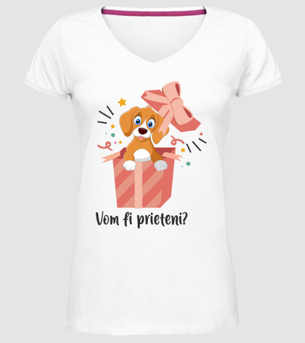 Vom fi prieteni? model alb pe tricou