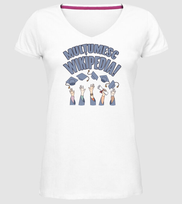 Wikipedia model alb pe tricou