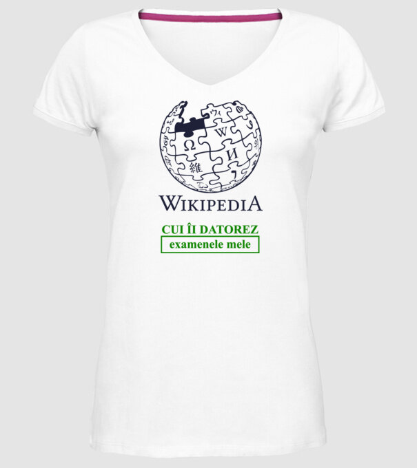 Wikipedia: cui îi datorez examenele mele model alb pe tricou