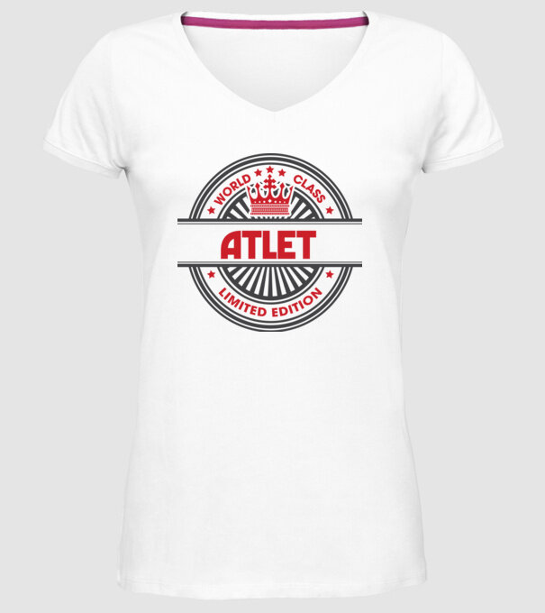 atlet model alb pe tricou