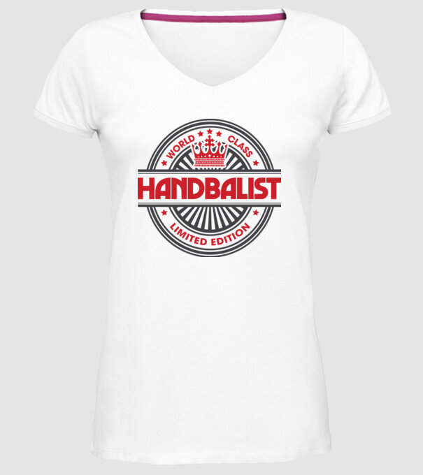 handbalist model alb pe tricou