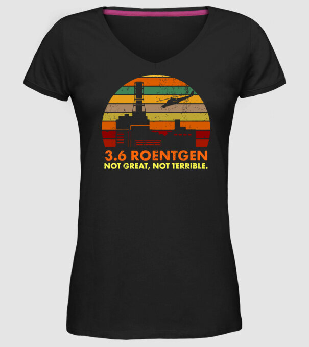 3.6 roentgen model negru pe tricou