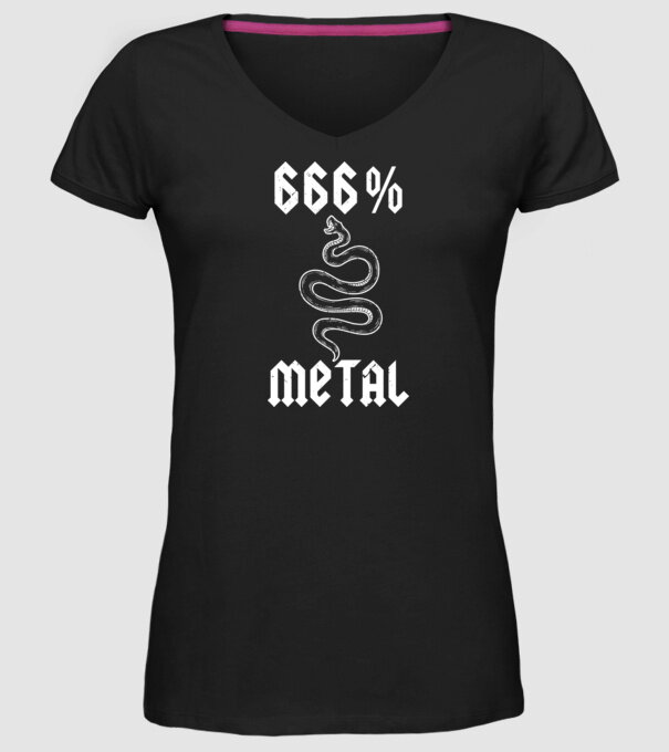 666 Metal model negru pe tricou