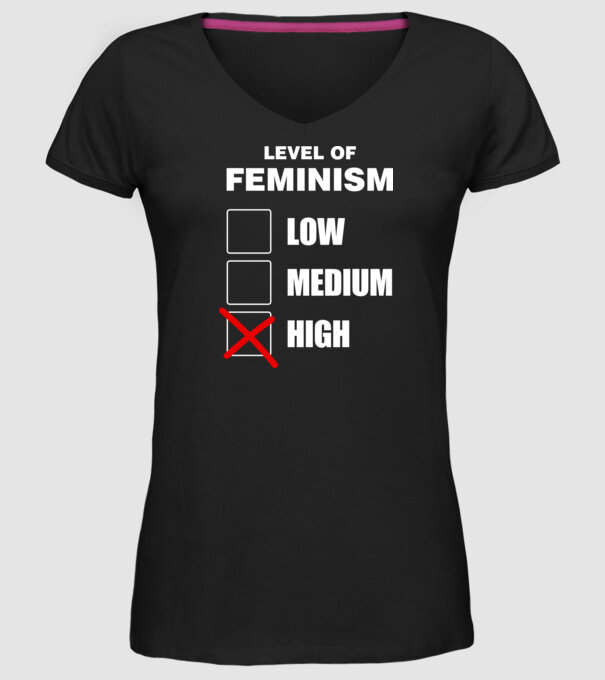 Nivelurile feminismului model negru pe tricou