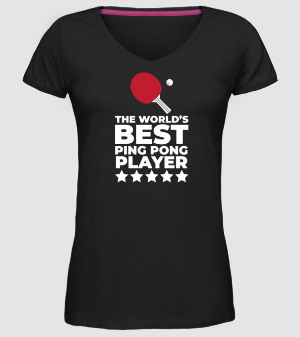 Cel mai bun jucător ping-pong engleză model negru pe tricou