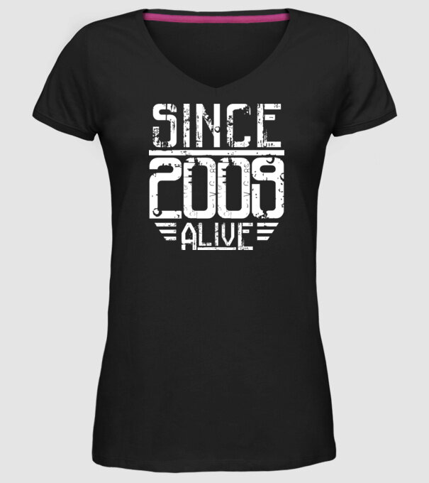 Alive since 2009 model negru pe tricou