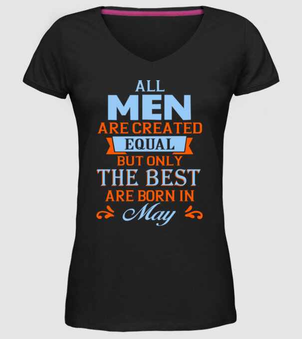All men created equal but only the beat are born in may model negru pe tricou