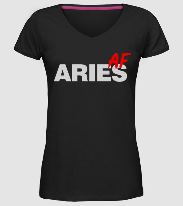 ARIES as fuck model negru pe tricou