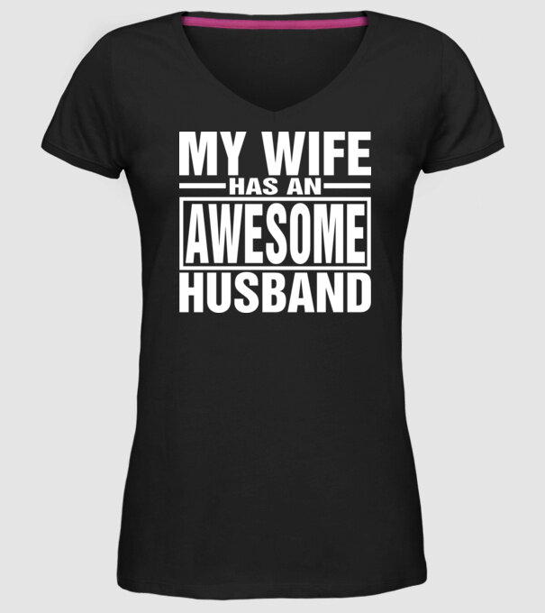 Awesome husband model negru pe tricou